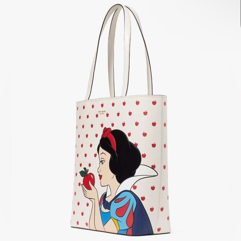 Kate Spade White Tote with Snow White and Red Apple Design- GORGEOUS BAG🤩🍎👑👸🏼👸🏻 - Picture 4 of 6